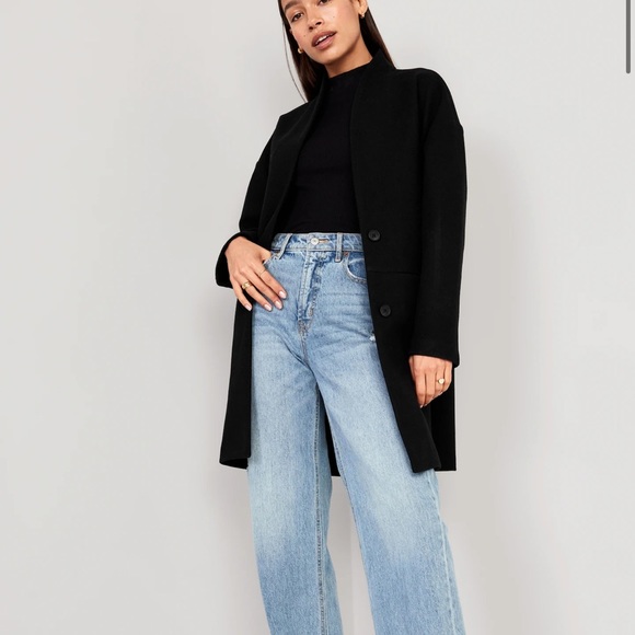 NWT OLD NAVY Long-Line Cardigan Coat  Color: Black Jack SIZE LARGE - Picture 3 of 5